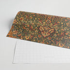 Antique Distressed Green and Orange Woven Persian Rug Wrapping Paper Gallery Image 2