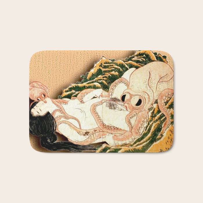 The Dream of the Fisherman's Wife by Katsushika Hokusai Bath Mat Gallery Image 1