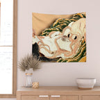 The Dream of the Fisherman's Wife by Katsushika Hokusai Wall Tapestry Gallery Image 2