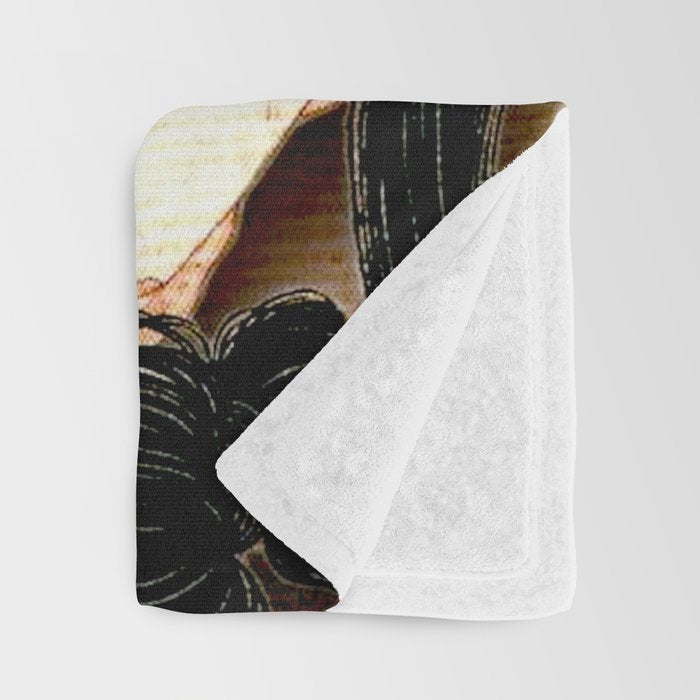 The Dream of the Fisherman's Wife by Katsushika Hokusai Throw Blanket Gallery Image 3