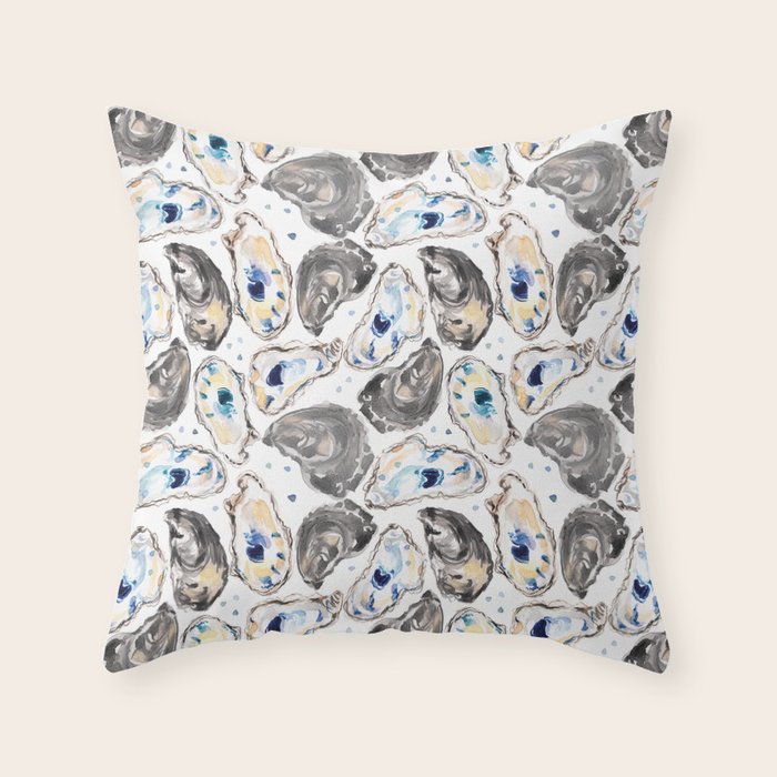 Coastal Oysters Throw Pillow Gallery Image 6