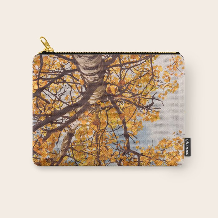 Beneath the Autumn Birch Tree Maine nature photograph Carry All Pouch Gallery Image 1