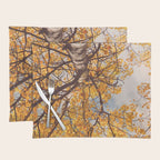 Beneath the Autumn Birch Tree Maine nature photograph Placemat Gallery Image 1