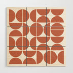 Mid Century Modern Geometric 04 Terracotta Wood Wall Art Gallery Image 1