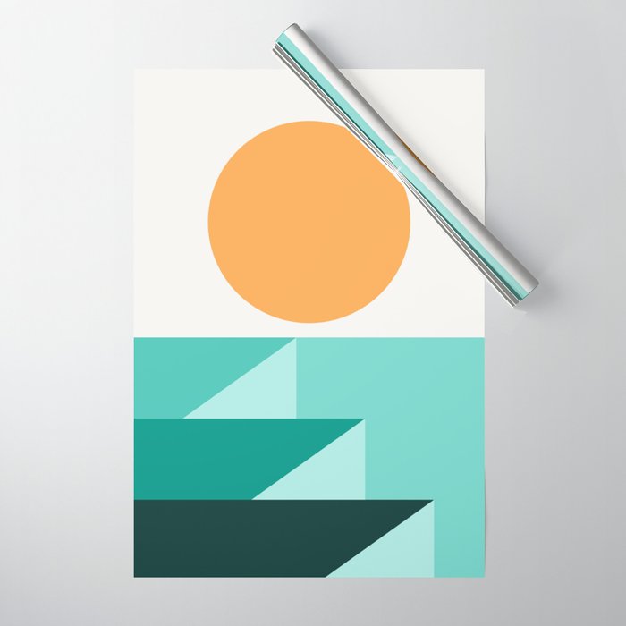 Geometric Landscape 25A Wrapping Paper Gallery Image 1
