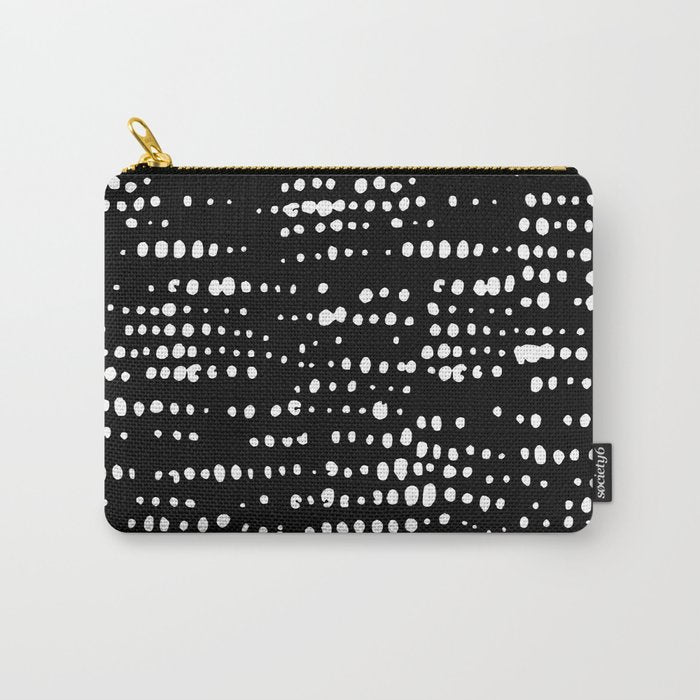 Abstract Spotted Pattern in Black and White Carry All Pouch Gallery Image 1