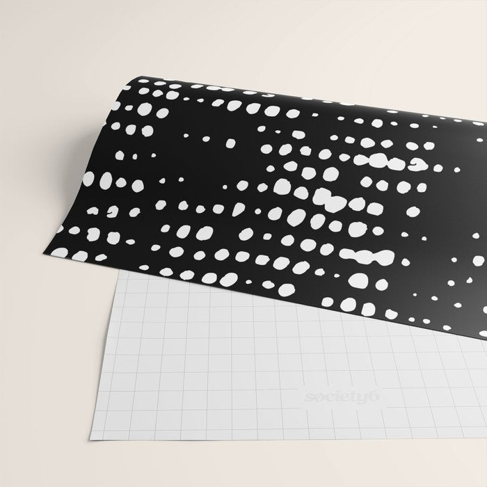 Abstract Spotted Pattern in Black and White Wrapping Paper Gallery Image 2