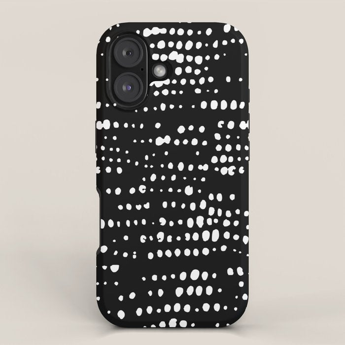 Abstract Spotted Pattern in Black and White iPhone Case Gallery Image 1