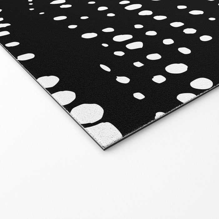 Abstract Spotted Pattern in Black and White Welcome Mat Gallery Image 2