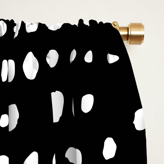 Abstract Spotted Pattern in Black and White Window Curtain Gallery Image 2