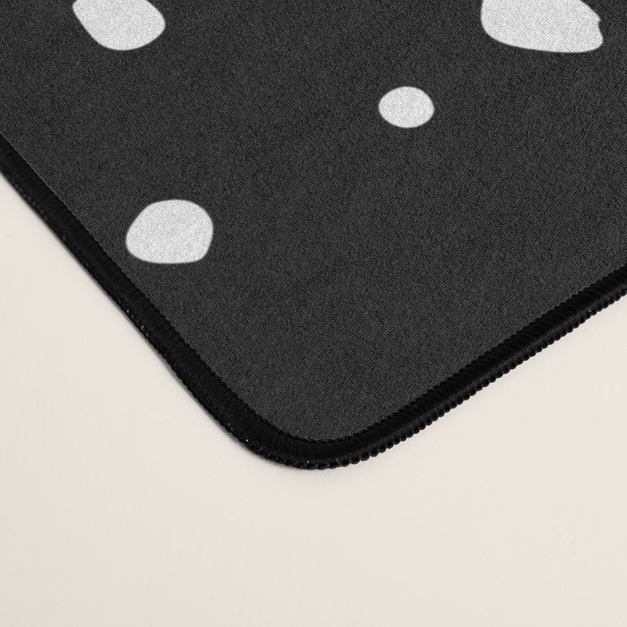 Abstract Spotted Pattern in Black and White Desk Mat Gallery Image 4