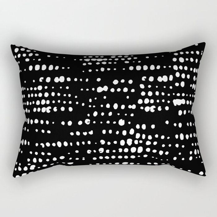 Abstract Spotted Pattern in Black and White Rectangular Pillow Gallery Image 2
