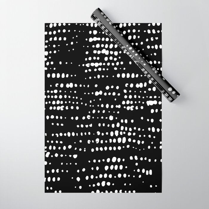 Abstract Spotted Pattern in Black and White Wrapping Paper Gallery Image 1