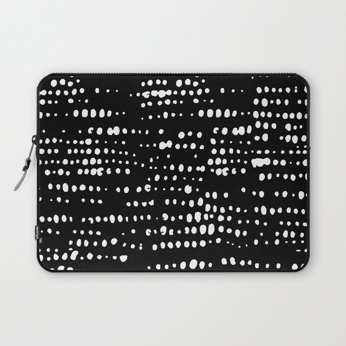 Abstract Spotted Pattern in Black and White Laptop Sleeve Gallery Image 1