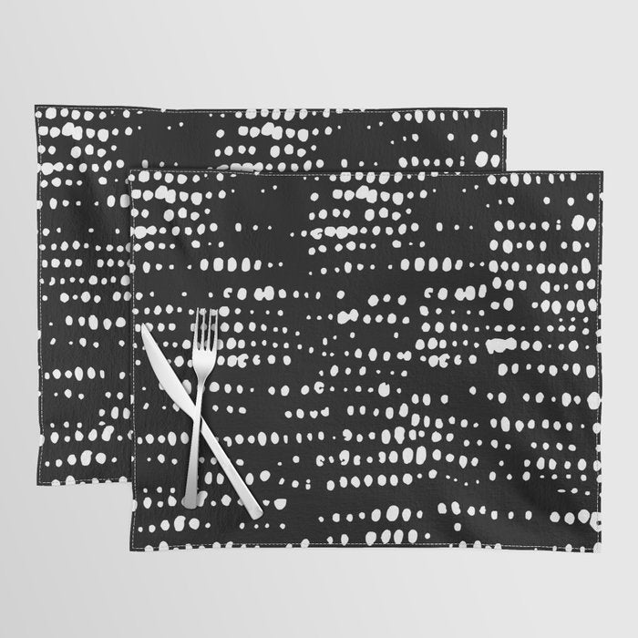 Abstract Spotted Pattern in Black and White Placemat Gallery Image 1