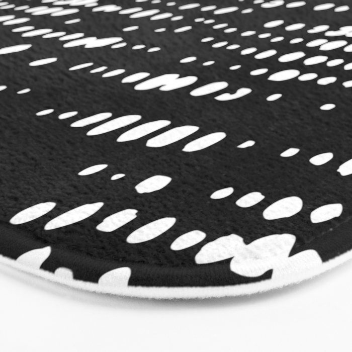 Abstract Spotted Pattern in Black and White Bath Mat Gallery Image 3