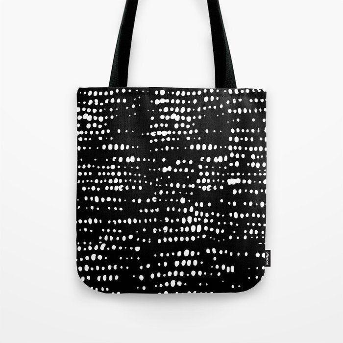 Abstract Spotted Pattern in Black and White Tote Bag Gallery Image 1