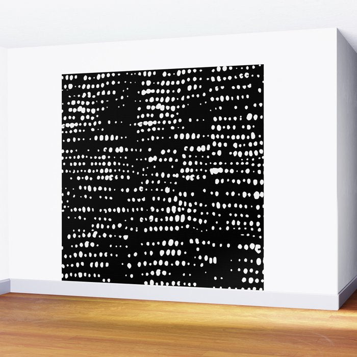 Abstract Spotted Pattern in Black and White Wall Mural Gallery Image 2