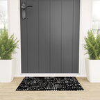 Abstract Spotted Pattern in Black and White Welcome Mat Gallery Image 3