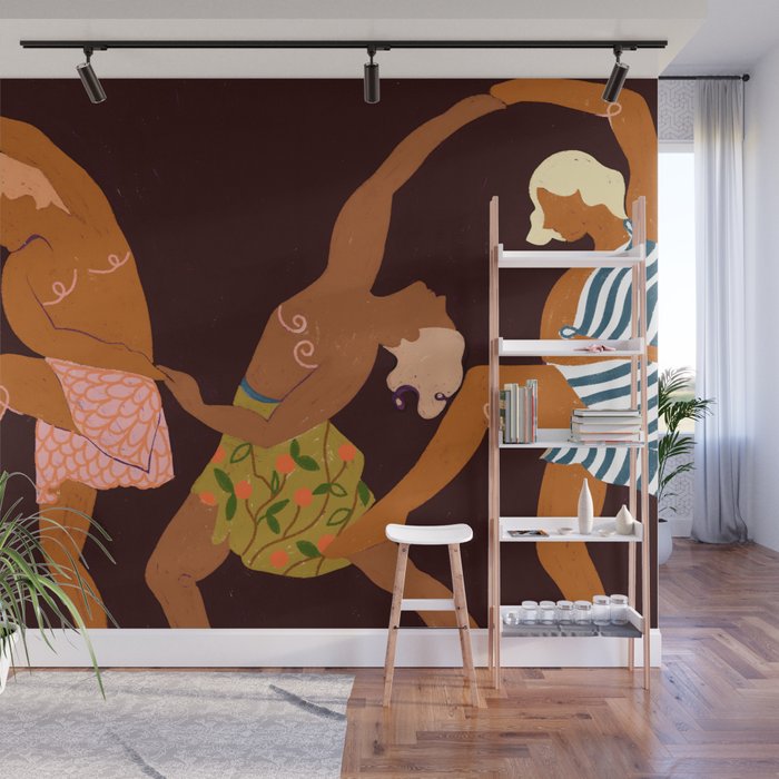 Midnight Muse: The Dance of Sisterhood Wall Mural Gallery Image 1
