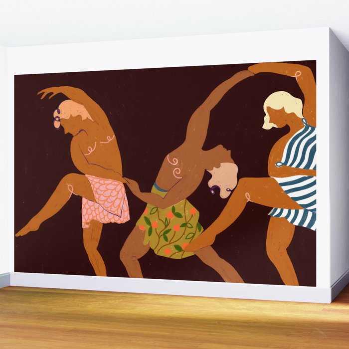 Midnight Muse: The Dance of Sisterhood Wall Mural Gallery Image 2