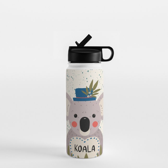 Koala with hat  Water Bottle Gallery Image 1