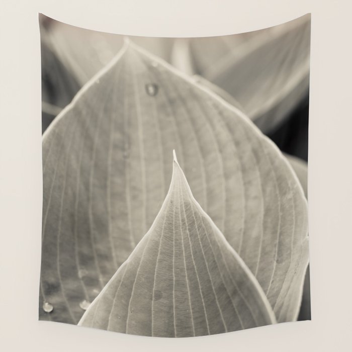 Gray Leaf Line Study Botanical Wall Tapestry Gallery Image 4