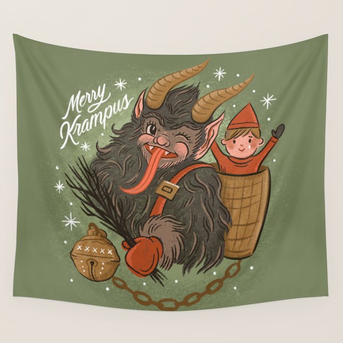 Merry Krampus Wall Tapestry Gallery Image 4