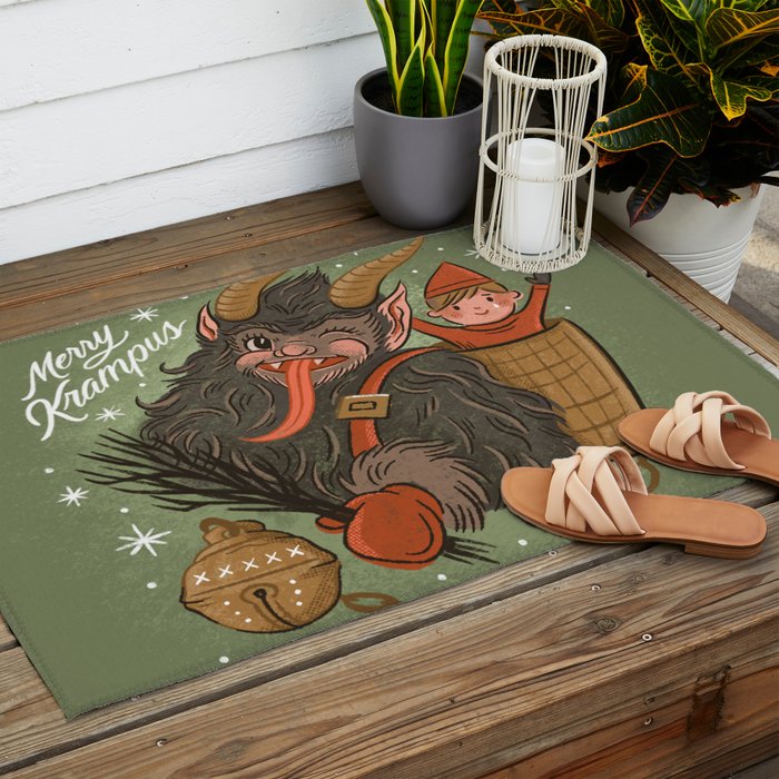 Merry Krampus Outdoor Rug Gallery Image 2