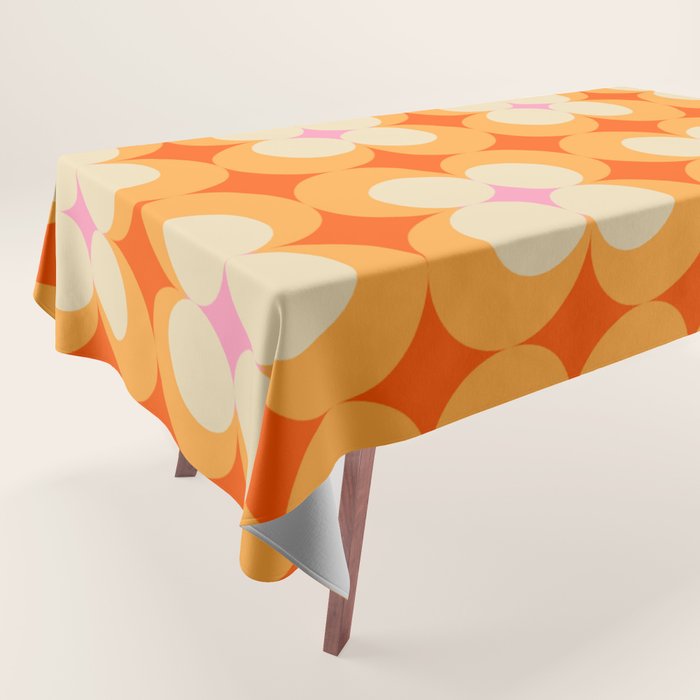 Vintage Yellow Orange Flowers Tablecloth Gallery Image 1