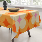 Vintage Yellow Orange Flowers Tablecloth Gallery Image 3