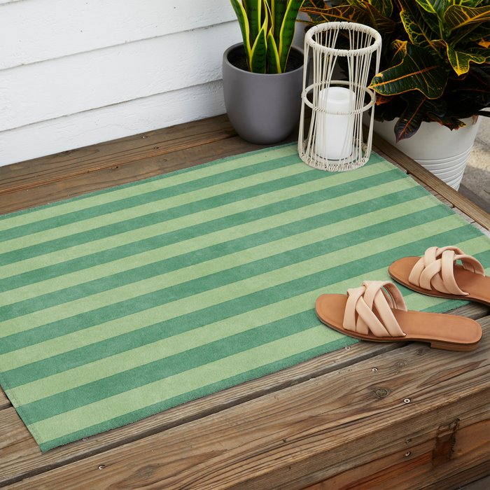 STRIPES - 004 - green Outdoor Rug Gallery Image 2