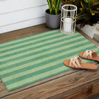 STRIPES - 004 - green Outdoor Rug Gallery Image 2