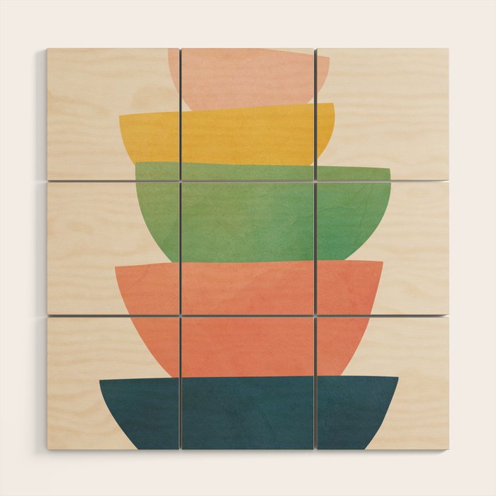 Stacked Pots Wood Wall Art Gallery Image 1