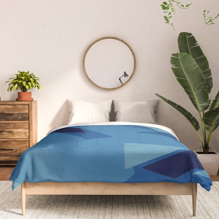 Peckham Blue Abstract Map Comforter Gallery Image 3