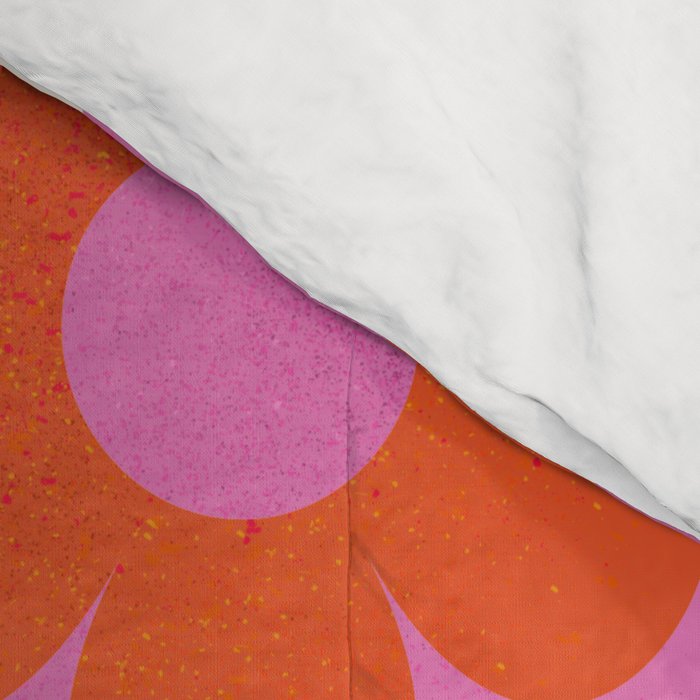 Pink and Orange Retro Daisies Comforter Gallery Image 4