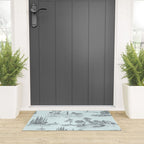 Toile de Jouy Vintage French Pastoral Light Blue & Black  Welcome Mat Gallery Image 3