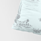 Toile de Jouy Vintage French Pastoral Light Blue & Black  Pillow Sham Gallery Image 4