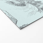 Toile de Jouy Vintage French Pastoral Light Blue & Black  Welcome Mat Gallery Image 2