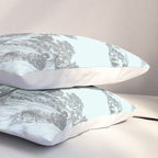 Toile de Jouy Vintage French Pastoral Light Blue & Black  Pillow Sham Gallery Image 3