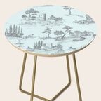 Toile de Jouy Vintage French Pastoral Light Blue & Black  Side Table Gallery Image 2