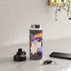 Here for the boos - cute witchy ghost Water Bottle Gallery Image 4