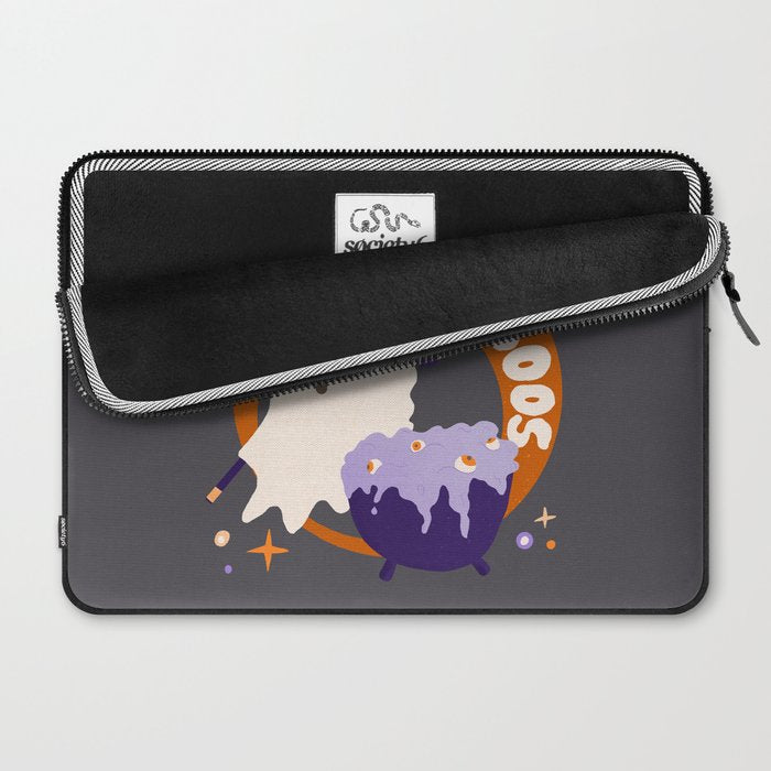 Here for the boos - cute witchy ghost Laptop Sleeve Gallery Image 2