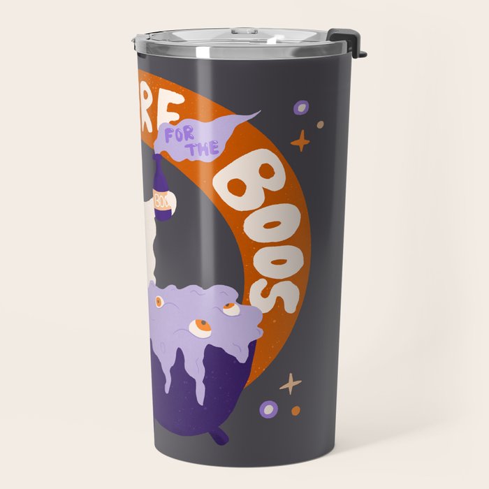 Here for the boos - cute witchy ghost Travel Mug Gallery Image 2