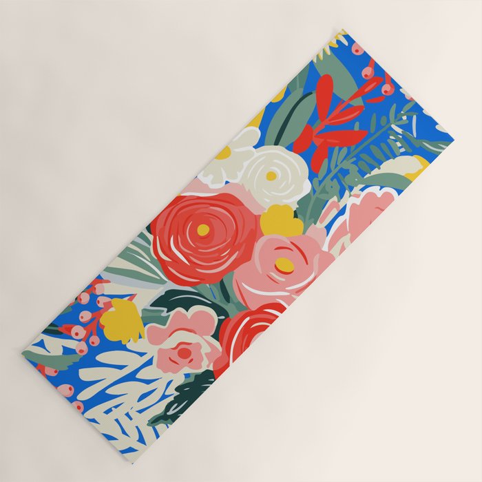 Colorful nature flower art pattern Yoga Mat Gallery Image 1