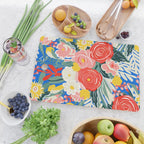 Colorful nature flower art pattern Cutting Board Gallery Image 2