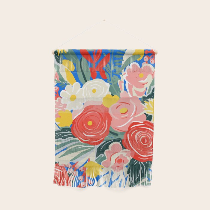 Colorful nature flower art pattern Wall Hanging Gallery Image 1