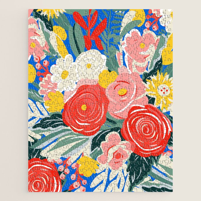 Colorful nature flower art pattern Jigsaw Puzzle Gallery Image 1