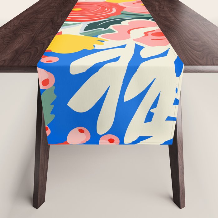 Colorful nature flower art pattern Table Runner Gallery Image 1