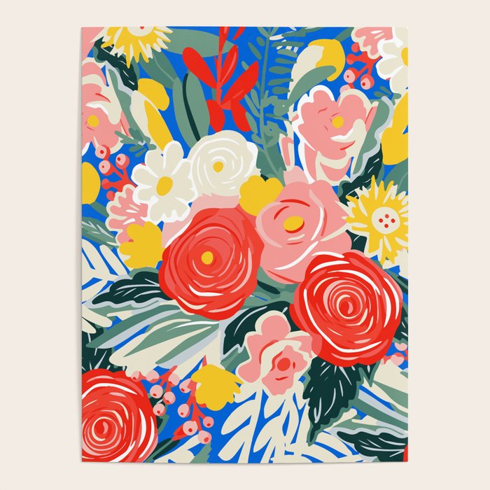 Colorful nature flower art pattern Poster Gallery Image 1